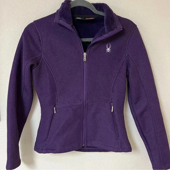 SPYDER Endure Full-zip Core Fleece Lined Sweater Jacket Purple Sz XS - Picture 2 of 7